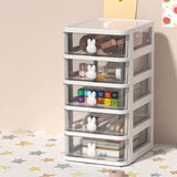 Triogift Small Desk Organizer Storage Drawers Desk Storage Box 4 Tier Clear Cosmetic Makeup Organizer for Arts Crafts Stationary Cosmetic