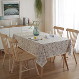 Triogift Blending Flower Tablecloth Bloom Table Cover with Lace ,for Home Kitchen Dinning Tea Coffee Table Wedding Decoration Mesas