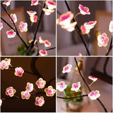 Triogift Home Decoration USB/Battery Powered Touch Switch Warm White Artificial Bonsai Cherry Blossom Desktop Tree LED Lamp  Night Lamp