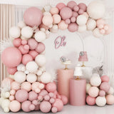 Triogift Boho18inch Dusty Rose Pink 95pcs Neutral Brown Ivory White Balloons Balloon Arch Garland Kit.baby showerBirthday Wedding