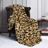 Triogift Luxury Leopard Stitch Throw Blanket Room Decor Plaid Bedspread Baby Blankets Hairy Winter Bed Covers Sofa Cover Big Thick Furry