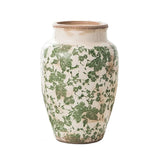 Triogift  Ceramic retro vase Green Plant porcelain succulent pot Green flower ice crack do old style vase pot home room decoration Nordic