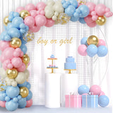 Triogift Baby Shower Decoration Macaron Pink Blue Balloon Garland Arch Kit Wedding Birthday Boy Or Girl Gender Reveal Party Balloon Decor