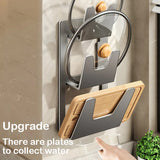 Triogift  ORIO Pot Lid Rack Pan Cover Holder Cutting Board Pot Shelf Kitchen Storage Rack Wall Mounted Kitchen Accessories Organizer