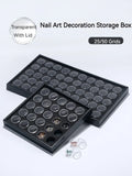 Triogift 25/50 Grids Nail Art Decoration Storage Box Empty Plastic Nail Rhinestones Gems Case Container DIY Accessories For Nail Salon