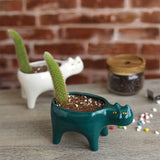 Triogift  Creative Succulent ceramic Flower Pot Vase Cute cat tail cactus flower pot vase Home Room decoration ins simple decoration