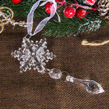 Triogift 10pcs Christmas Decoration Snowflake Simulation Ice Pendants Xmas Tree Hanging Ornaments fake Icicle Winter Party Home Decor