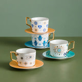 Triogift  -  Blue Eye Ceramic Coffee cup European Fashion Coffee cup Dish Set Home Afternoon Tea Tea Cup tea cups and saucer sets  coffee cup