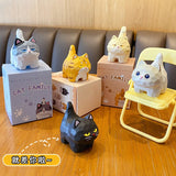 Triogift Cute Cat Resin Desk Model Decorations Creative Meow Animal Figurines Living Room Home Decor Kawaii Kid Toys Friend Gifts Pendant