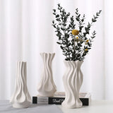 Triogift  Nordic ins wind vegetarian burning white ceramic vase creative home room wedding decoration arrangement flower vase simple