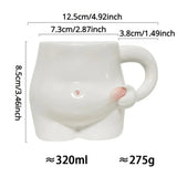 Triogift  -  320ml Ceramic Cup Cute Belly Cup Funny Coffee Cup Art Milk Cup Modern Living Room Home Decoration Accessories Creative Mug Gift