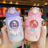 Triogift  -  700ml Kids Water Bottle With Straw for School Cute Cartoon Leak Proof Mug Portable Cup Outdoor Travel Drinking Tumbler