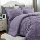 Triogift  Comforter Set Grayish Purple - Cal King Bed Set 7 Pieces,King Bedding Set with Comforters, Sheets, Pillowcases Shams