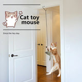 Triogift  Mouse Cat Toy Funny Self-hey Hanging Door Retractable Cat Stick Scratch Rope Mouse Cat Interactive Toy Cat Supplies