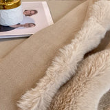 Triogift  luxury faux fur Blanket double-sided fluffy bubble Fleece bed Plaid sofa blankets plush sofa cover bedspreads for double bed