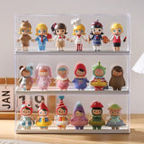 Triogift Acrylic Clear Doll Toys Storage Organizer Box Mystery Box Display Stand Popmart Storage Box Case Waterproof Dust Proof Blind Box