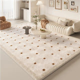 Triogift  French Cream Living Room Decoration Carpet Home Bedroom Bedside Large Plush Rug Modern Study Room Cloakroom Soft Non-slip Rugs