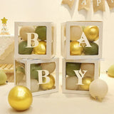 Triogift Transparent Balloon Letter Box Baby Shower Decoration Birthday Wedding Custom Name Balloon Box 1st Birthday Party Decorations