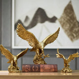 Triogift Eagle Resin Golden Eagle Statue Art Animal Model Collection Ornaments Wine Cabinet for Home Office Desktop Feng Shui Decor Gifts