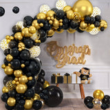 Triogift Black Gold Balloon Arch Garland Kit Confetti Balloons Birthday Party Decorations Adults Wedding Anniversary Balloon Baby Shower