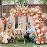 Triogift Rose Gold Balloon Garland Arch Kit Birthday Party Decor Foil Latex Ballon Wedding Birthday Party Baby Shower Balllon