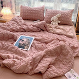 Triogift Summer Cool Quilt Comforter Korean Princess Style Solid Color Bubble  Seersucker  Newstyle Duvets Thin Blanket 봄이불