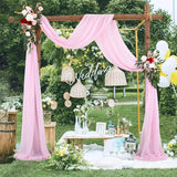 Triogift Wedding Arch Chiffon Wrinkle Resistant Fabric Outdoor Lawn Wedding Decoration Ceremony Decoration Valance Birthday Party Valance