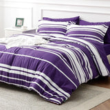 Triogift Comforter Set, Striped Bedding Set All Season, Bed in a Bag with Comforter, Sheets, Pillowcases & Shams, Twin, Cal King