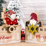 Triogift Christmas Advent Calendar 2023 Wooden Gnomes Santa Countdown Calendar Ornament Navidad 2024 New Year xmas Home Desk Decoration