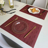 Triogift  Set of 6 Easy to Clean Wipeable Non-Fading Waterproof Textilene Placemats,for Kitchen Dining Patio Decor Durable Table Mat