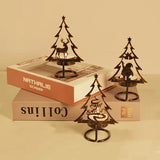 Triogift  Christmas Candlestick Wrought Iron Merry Christmas Decoration Decoration Do Old Atmosphere Candle Lamp Layout Scene