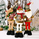 Triogift Christmas Dolls Tree Decor New Year Ornament Reindeer Snowman Santa Claus Standing Doll Navidad Decoration Merry Christmas