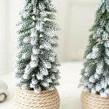 Triogift Mini Christmas Tree Artificial Small Snow Pine Xmas Tree Decorations New Year Party Ornaments Gifts Home Table Decor