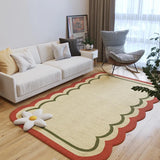 Triogift  Modern Irregular Living Room Decoration Carpet Japanese Bedroom Bedside Plush Carpets Simple Study Coat Closet Fluffy Soft Rug