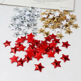 Triogift 100Pcs Gold/Silver Stars for Christmas Party Decor Foam Fabric Stars DIY Scrapbook Cards Ornaments Embellishments Accessory