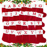 Triogift Christmas Socks Knitting Snowflake Letter Stocking Christmas Decoration For Home 2024 Xmas Tree Ornament Gift Navidad Natal 2024