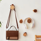 Triogift Household Solid Wood Hook Kitchen Item Wall Hook Hanger Punch Creative Animal Turtle Decorative Hooks Coat Rack Home Storage