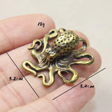 Triogift Brass Octopus Mini Figurine