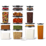 Triogift  Rubbermaid Brilliance BPAFree Food Storage Containers with Lids Airtight for Kitchen and Pantry Organization Set of 14 W/ Scoops