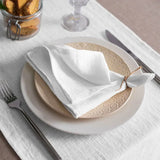 Triogift 100% Linen Napkins Restaurant Wedding Dinner Solid Color Cloth Pure Linen Classical Custom High Quality Home Table Napkin