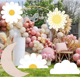 Triogift 18/24/36inch Boho Daisy KT Board Cloud Moon Sun Cutout for Birthday Party Decoration Baby Shower Anniversary Wedding Supplies