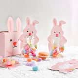 Triogift  6pcs Cute Easter Bunny Candy Box Pink Rabbit Ear Chocolate Biscuit Gifts Packaging Boxes For Happy Easter Birthday Party Decor