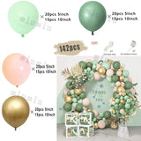 Triogift Jungle Safari Dark Green Balloon Garland Arch Kit Kid Birthday Party Supplies Gold Confetti Latex Ballons Baby Shower Decoration