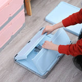 Triogift  Folding Storage Box Plastic Books Toys Large Capacity Portable Car Storage Crate Closet Kitchen Organizer with Lid