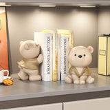 Triogift Cream Wind Bear Decoration, Bookstore Bookstand, Light, Luxury, High End, Home Decoration, Entrance, Living Room, Craft Gift