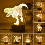 Triogift New 3D Lamp Dinosaur Night Light Kids LED Dino Lamp Lovely USB Acrylic Glasses Table Nightlight for Children Lamp Bedroom Decor