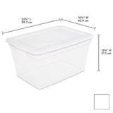 Triogift 58 Qt Storage Box Clear Base White Lid Set of 8