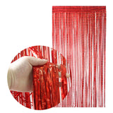 Triogift  2Pack Foil Curtain Backdrop Silver Metallic Tinsel Foil Fringe Curtains for Birthday Wedding Baby Shower Disco Party Decorations