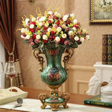 Triogift 30CM European Resin Vase Stereoscopic Dried Fowers Arrangement Wobble Plate Living Room Entrance Ornaments Home Decorations