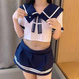 Triogift  Plus Size Women Maid Dress Schoolgirl Uniform Cosplay Costume Babydoll Lingerie Porno Role Play Exotic Miniskirt Short Top Suit